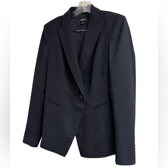 Ann Taylor Blazer Classic Wool Blend Double Breasted Button Front Pockets Size 4 - Picture 4 of 16